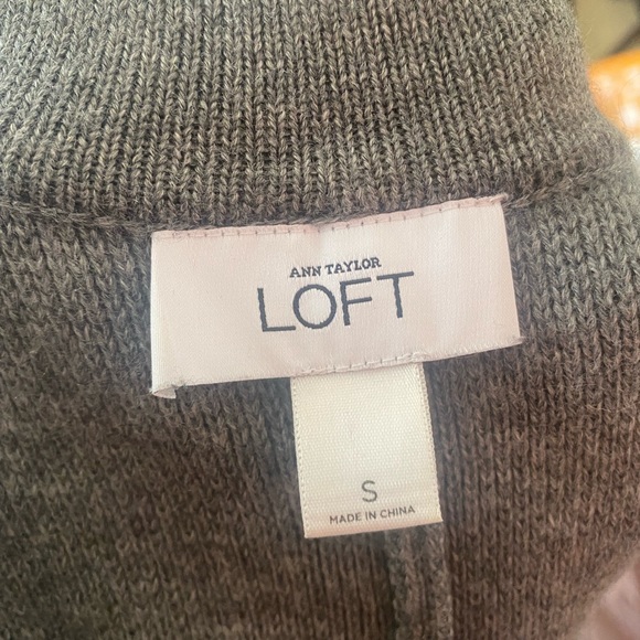 NWOT Loft Gray Merino Wool Military Sweater - Picture 4 of 5